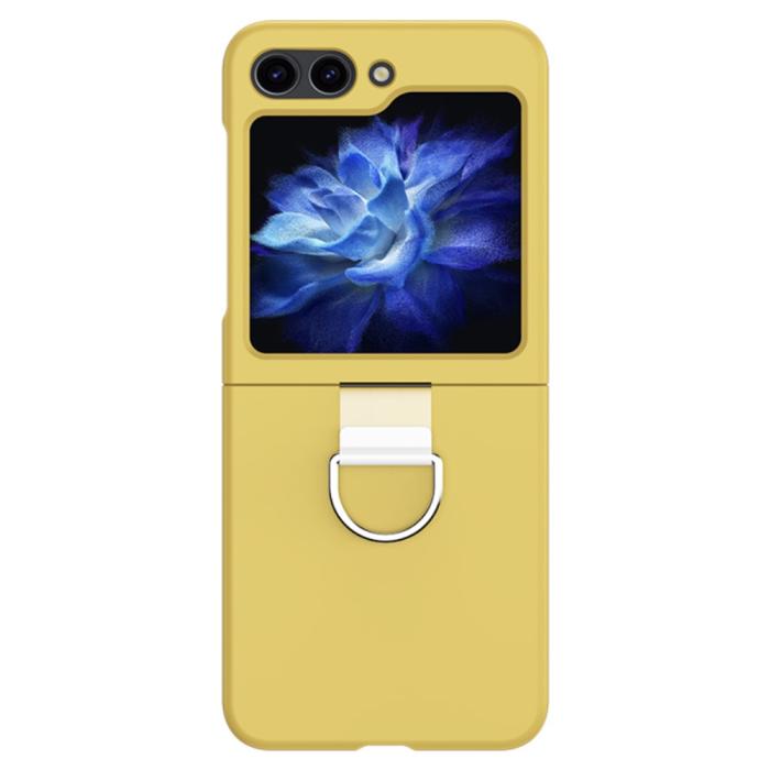 Bild 1, Galaxy Z Flip 6 / 7 FE Skal Skin Touch Ringhållare Gul