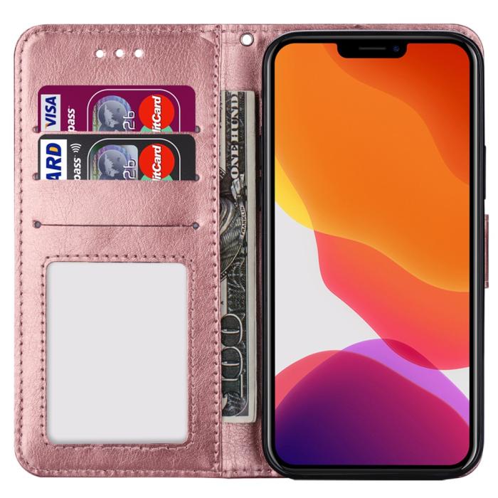 Bild 6, iPhone 13 Pro Fodral Crazy Horse Läder Roséguld