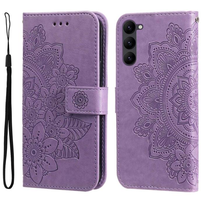 Bild 1, Samsung Galaxy S23 Fodral Mandala Läder Lila
