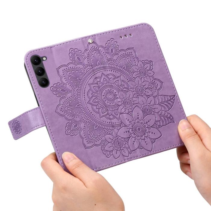 Bild 5, Samsung Galaxy S23 Fodral Mandala Läder Lila