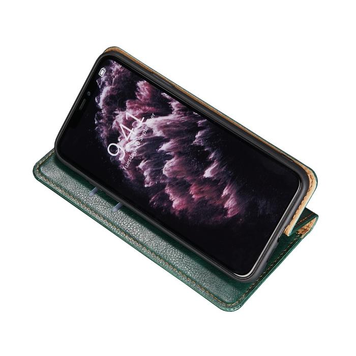 Bild 2, Xiaomi Redmi 9C Fodral Flip Läder Mörk Grön