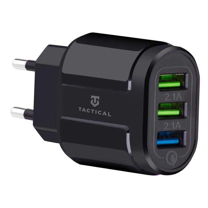 Bild 1, Tactical 30W 3.4A Väggladdare QC 3xUSB-A Svart