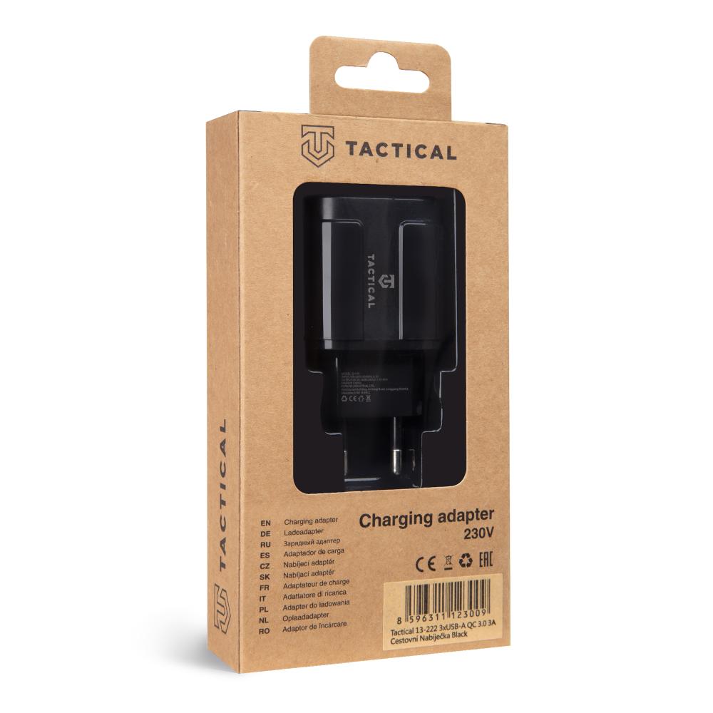 Tactical 30W 3.4A Väggladdare QC 3xUSB-A Svart