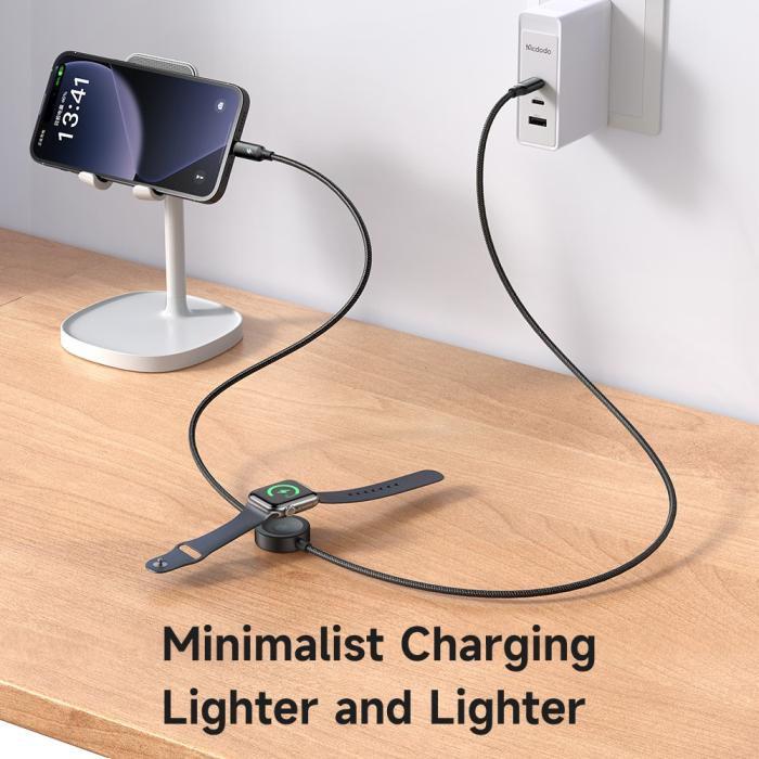 Bild 5, MCDODO 1.5m 36W 2in1 Kabel Med Apple Watch Laddare Svart