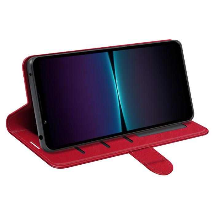 Bild 3, Sony Xperia 1 VI Fodral Crazy Horse Läder Röd