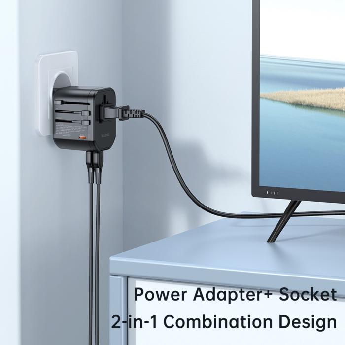 Bild 4, Mcdodo 20W PD Reseadapter 2x USB-A 1x USB-C Svart