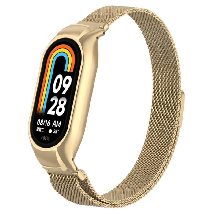 Bild 3, Xiaomi Smart Band 9/8 Armband Milanese Loop Metall Guld