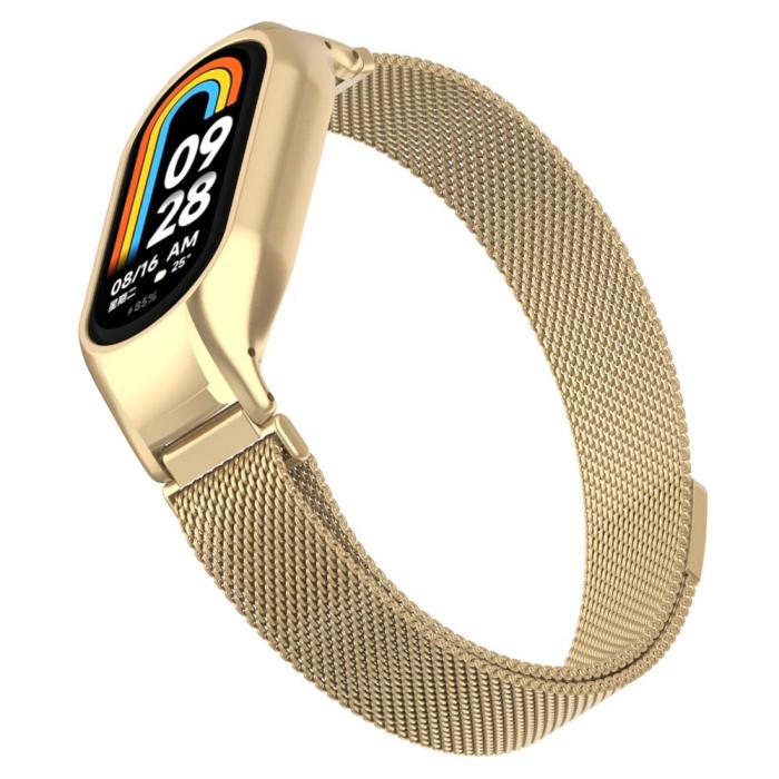 Bild 4, Xiaomi Smart Band 9/8 Armband Milanese Loop Metall Guld