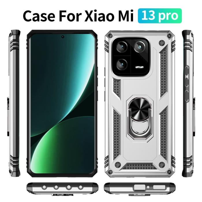 Bild 2, Xiaomi 13 Pro 5G Skal Ring Armor Silver