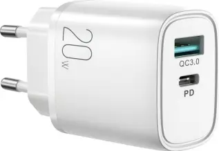 Joyroom 20W PD USB-C / USB-A Väggladdare Vit
