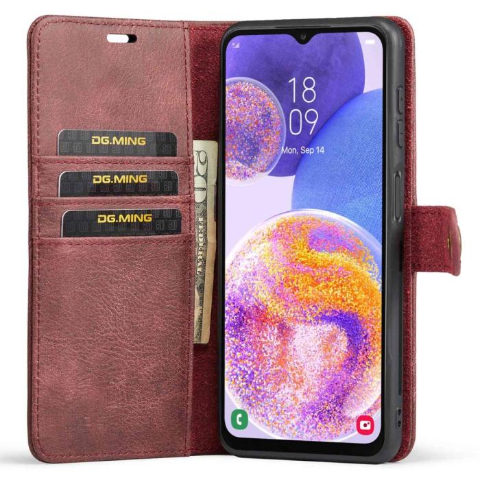Bild 2, DG.MING Samsung Galaxy A23 5G 2in1 Magnet Fodral / Skal Vinröd