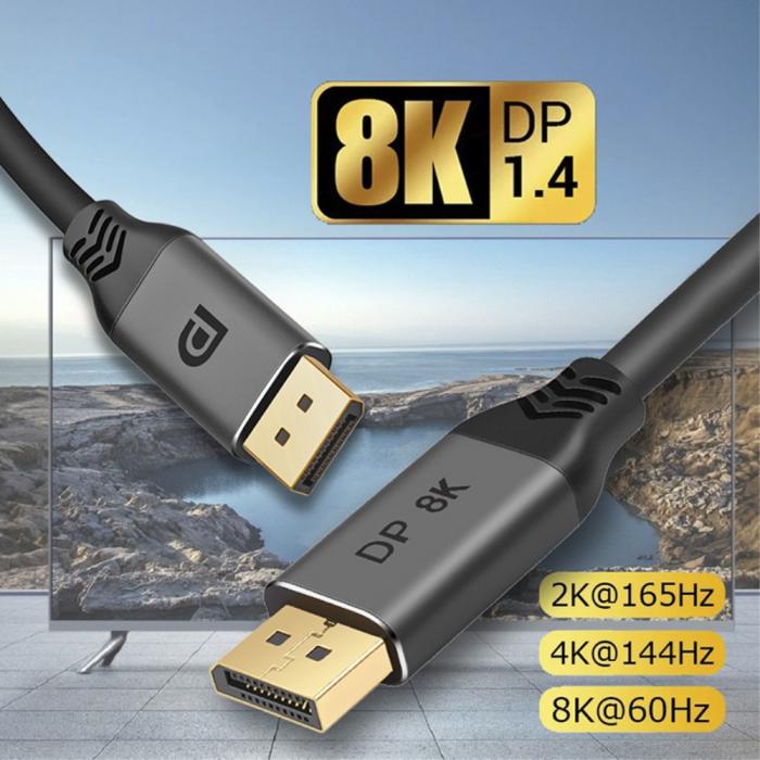 Bild 5, DisplayPort 1.4 Hane - DisplayPort 1.4 Hane 8K 60Hz 3m Kabel Svart