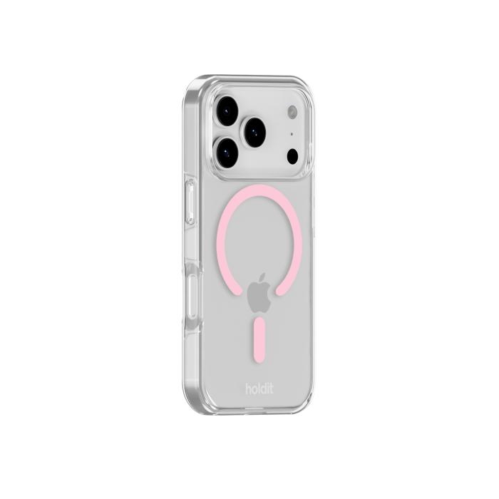 Bild 2, holdit iPhone 17 Pro MagSafe Mobilskal Pink/Transparent