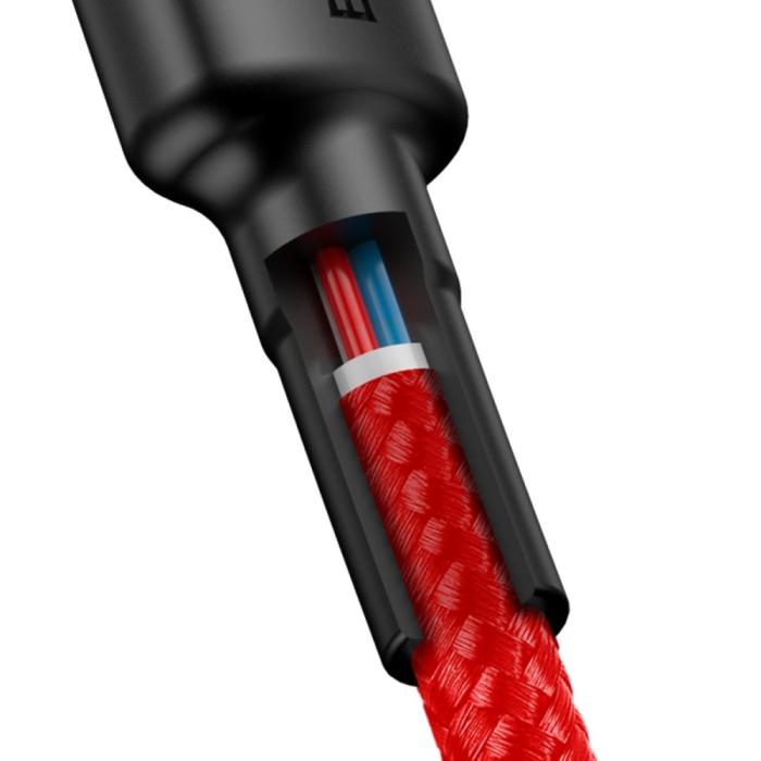 Bild 4, BASEUS 60W 2m Type-C PD Flätad Nylon Kabel - Röd