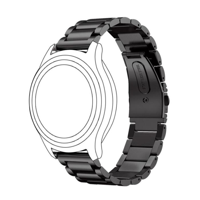 Bild 3, Lyxigt Metallarmband I Rostfritt Stål - Svart (22 mm)