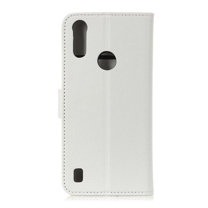 Bild 3, Motorola Moto E6s (2020) - Litchi Plånboksfodral - Vit