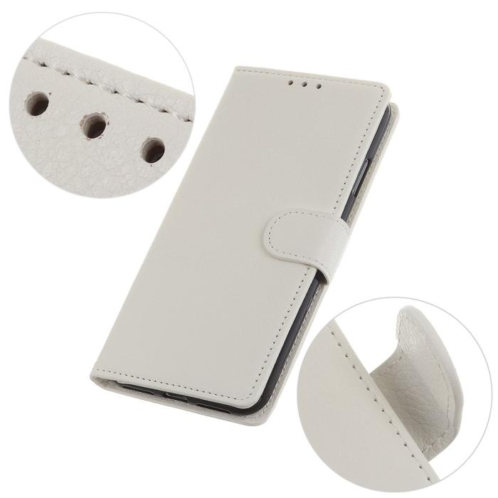 Bild 5, Motorola Moto E6s (2020) - Litchi Plånboksfodral - Vit