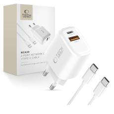 Tech-Protect 30W V&auml;ggladdare PD Inkl. USB-C - USB-C Kabel Vit