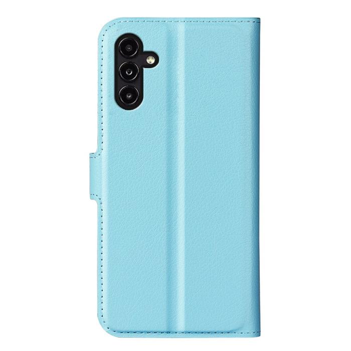 Bild 6, Samsung Galaxy A14 4G/5G Fodral Litchi Läder Ljus Blå