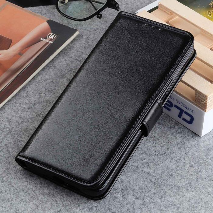 Bild 5, Samsung Galaxy S23 Plus Fodral Crazy Horse Läder Svart