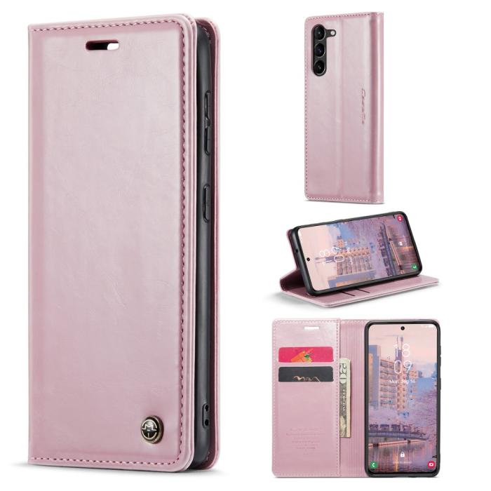 Bild 1, CASEME Samsung Galaxy S23 Plus Fodral Wax Textur Roséguld