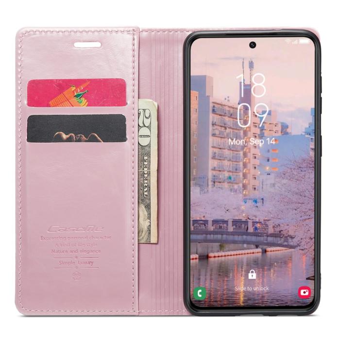 Bild 2, CASEME Samsung Galaxy S23 Plus Fodral Wax Textur Roséguld