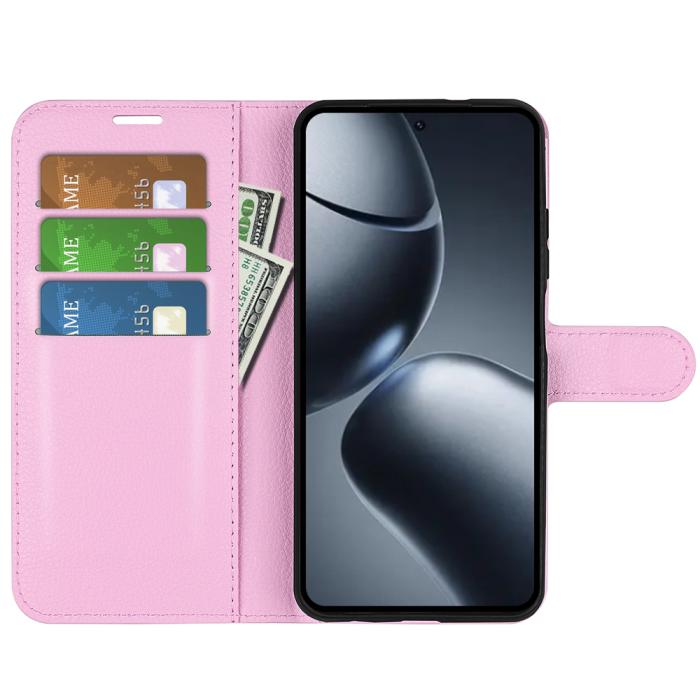 Bild 5, Xiaomi 15T Pro Fodral Litchi Läder Ljus Rosa