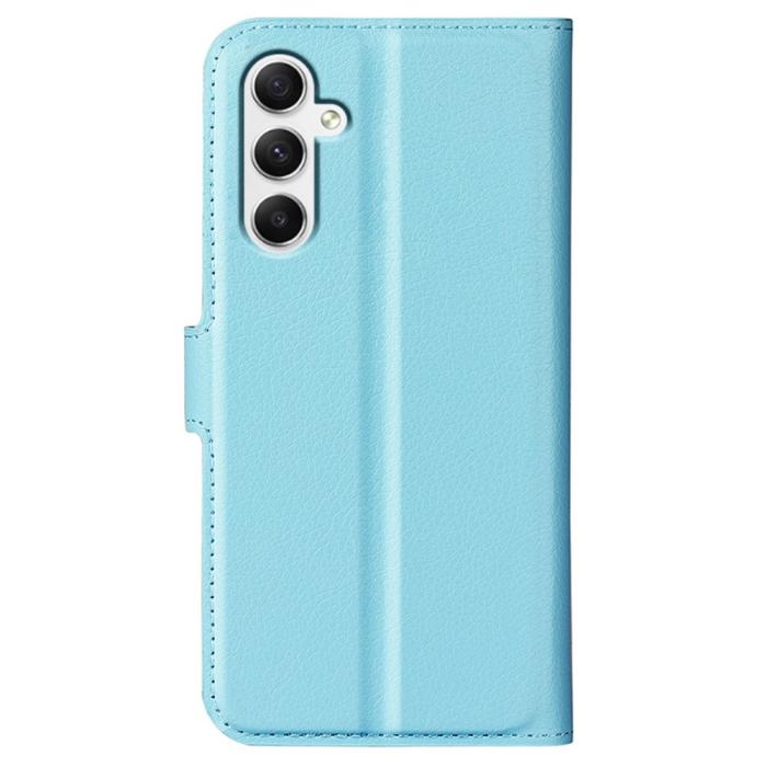 Bild 6, Samsung Galaxy A35 5G Fodral Läder Litchi Ljus Blå