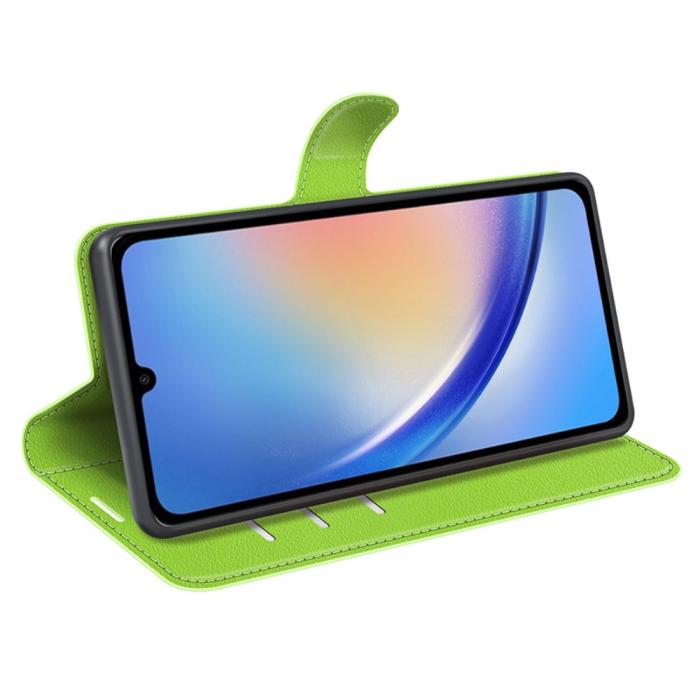 Bild 3, Samsung Galaxy A35 5G Fodral Läder Litchi Grön