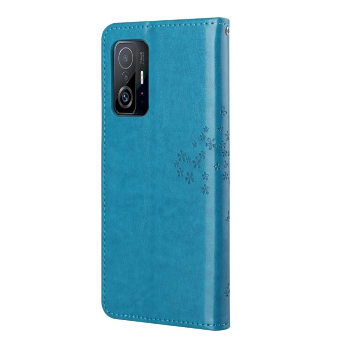 Bild 3, Xiaomi 11T / 11T Pro Fodral Tryckt Läder Blå