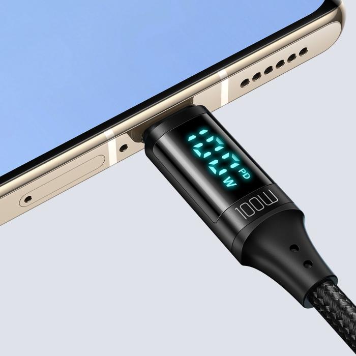 Bild 6, Mcdodo 1.2m 100W USB-C - USB-C LED Snabbladdning Svart