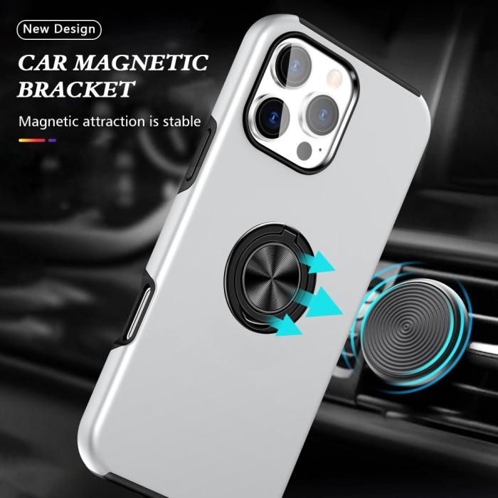 Bild 2, iPhone 16 Pro Skal Med Ringhållare Kickstand Silver