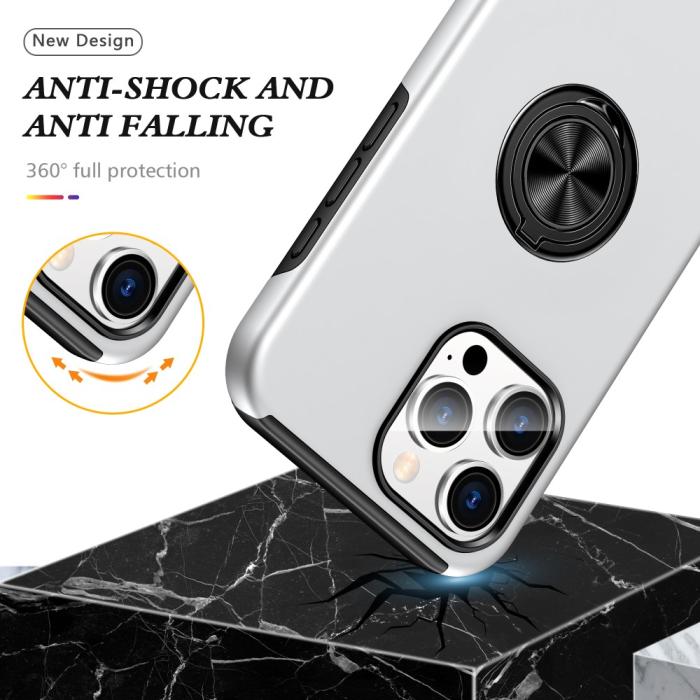 Bild 3, iPhone 16 Pro Skal Med Ringhållare Kickstand Silver