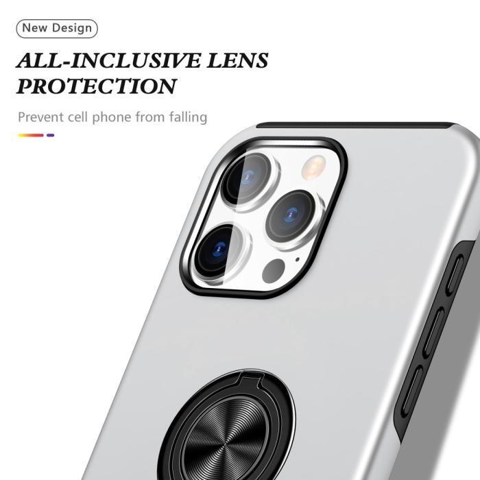 Bild 6, iPhone 16 Pro Skal Med Ringhållare Kickstand Silver
