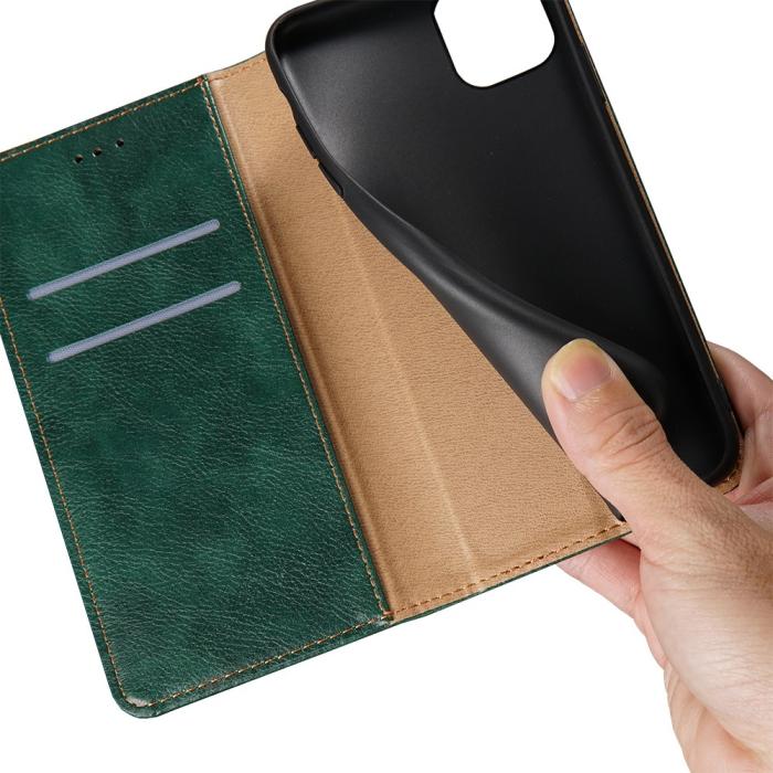 Bild 3, Xiaomi Redmi 9C Fodral Flip Läder Mörk Grön