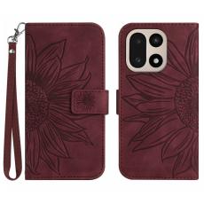 OnePlus 15 Fodral Solros Tryck Vinr&ouml;d