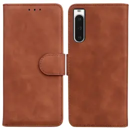 Sony Xperia 10 V Fodral Solid Läder Brun