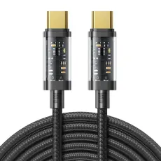 Joyroom 2m 100W USB-C / USB-C Nylonkabel Svart