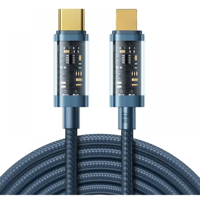 Bild 1, Joyroom 1.2m 20W PD USB-C - Lightning Nylonkabel Blå