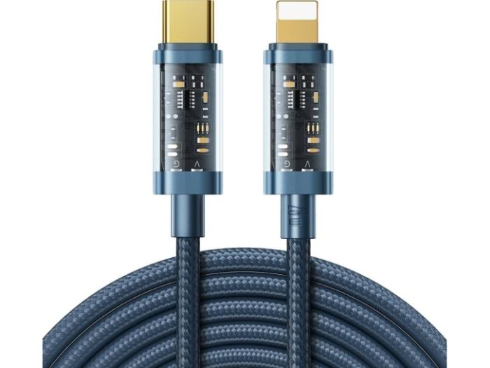 Bild 1, Joyroom 2m 20W PD USB-C - Lightning Nylonkabel Blå