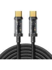 Joyroom 1.2m 100W USB-C / USB-C Nylonkabel Svart