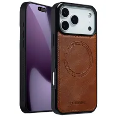LC.IMEEKE iPhone 17 Pro Max Skal MagSafe L&auml;der Brun