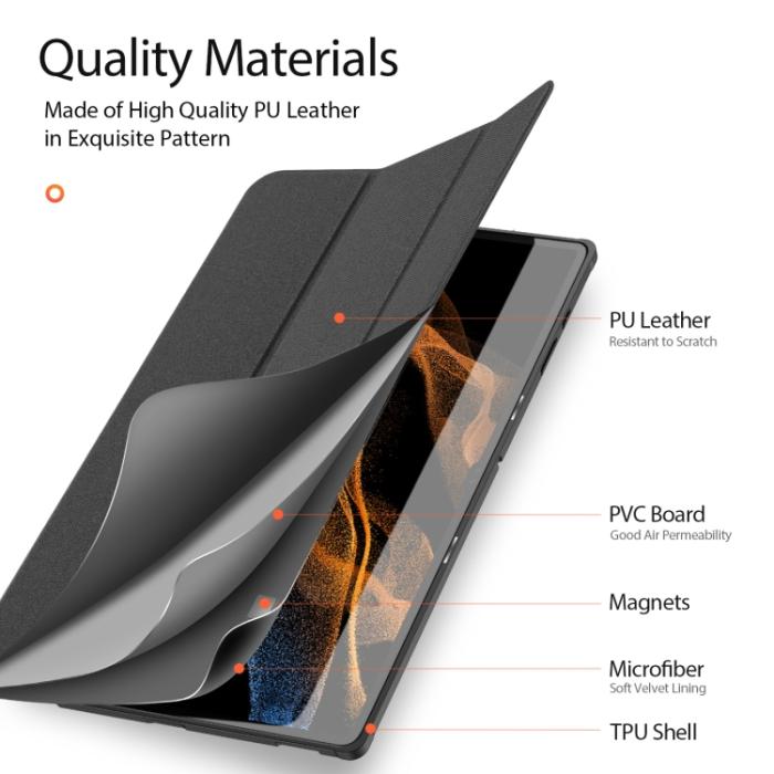 Bild 5, DUX DUCIS Galaxy Tab S8 Ultra Fodral DOMO Tri-Fold Svart