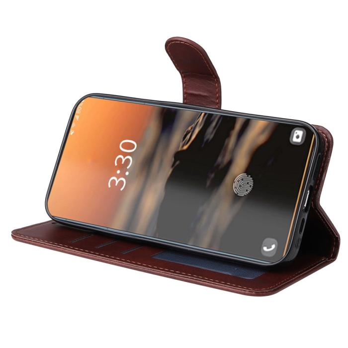 Bild 3, Samsung Galaxy S23 Ultra Fodral Läder Brun