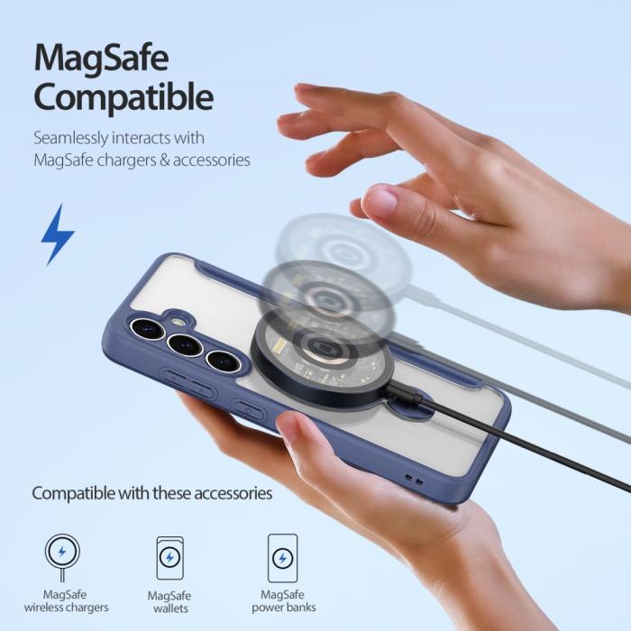 Bild 2, DUX DUCIS Galaxy S25 Fodral MagSafe Kickstand Skin X Pro Blå