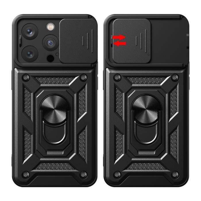 Bild 4, iPhone 15 Pro Skal CamShield Hybrid Ring Röd