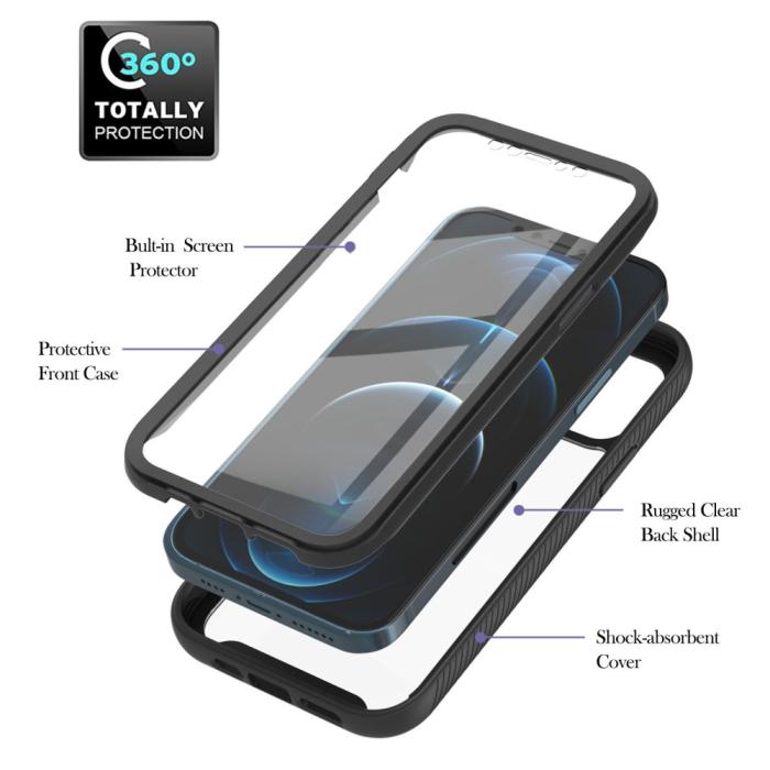 Bild 6, iPhone 12 Pro Max Skal 360 Hybrid Defense Svart
