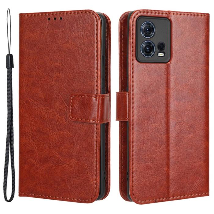 Bild 1, Motorola Edge 30 Fusion 5G Fodral Crazy Horse Läder Brun