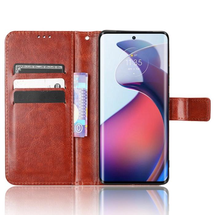 Bild 2, Motorola Edge 30 Fusion 5G Fodral Crazy Horse Läder Brun