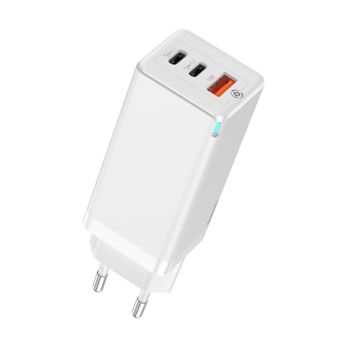 Bild 1, Baseus GaN 65W 3-port PPS Snabbladdare PD - Vit